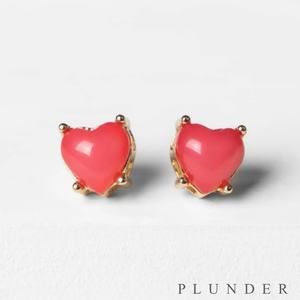 New Plunder "Gemma" Heart Stud Earrings (.5")